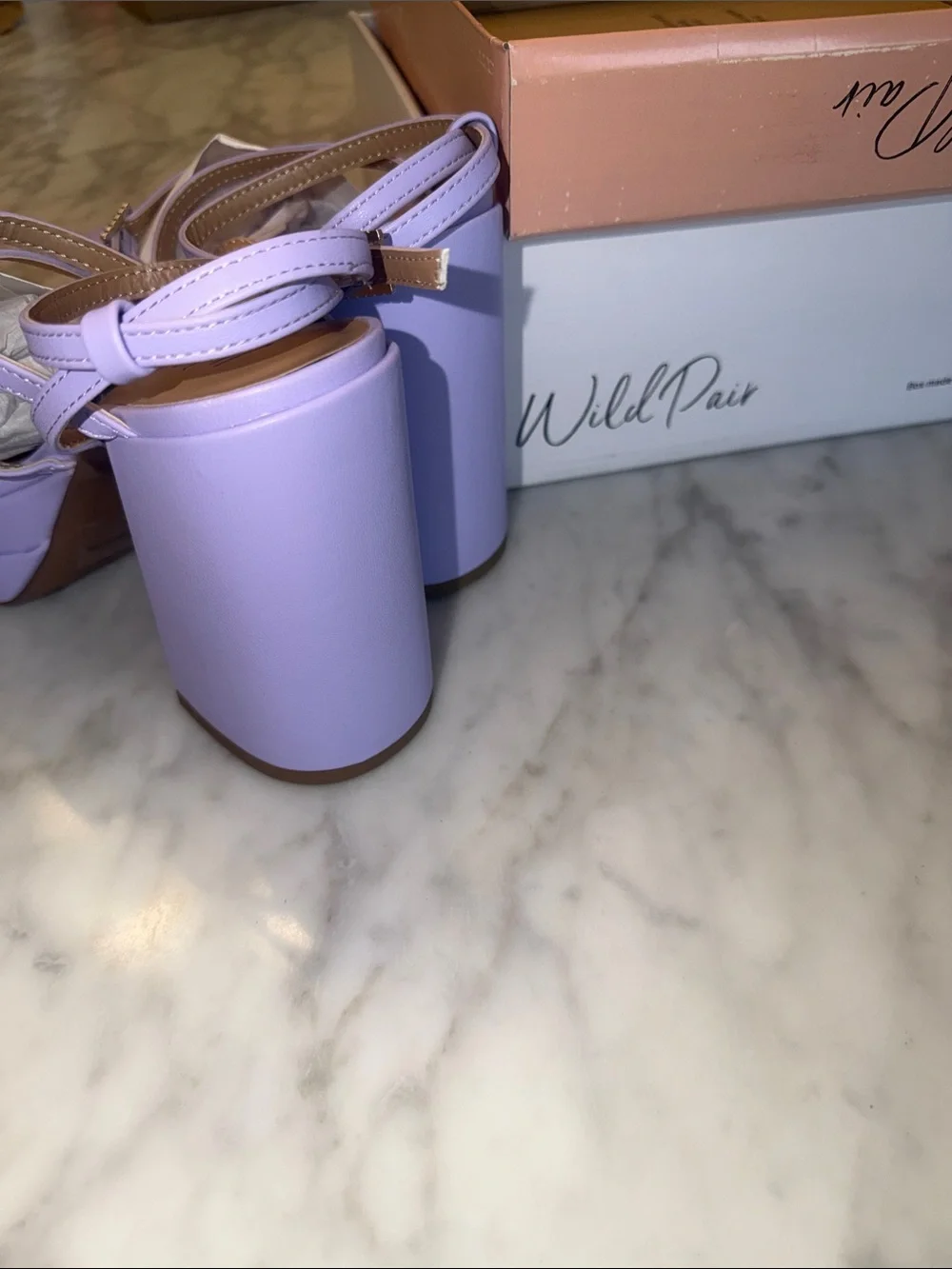 Wild Pair Lilac Platform Block Heel Sandals